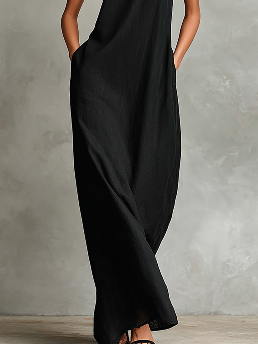 Chiara | Robe Maxi Élégante à Col Montant