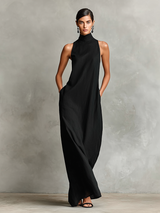 Chiara | Robe Maxi Élégante à Col Montant