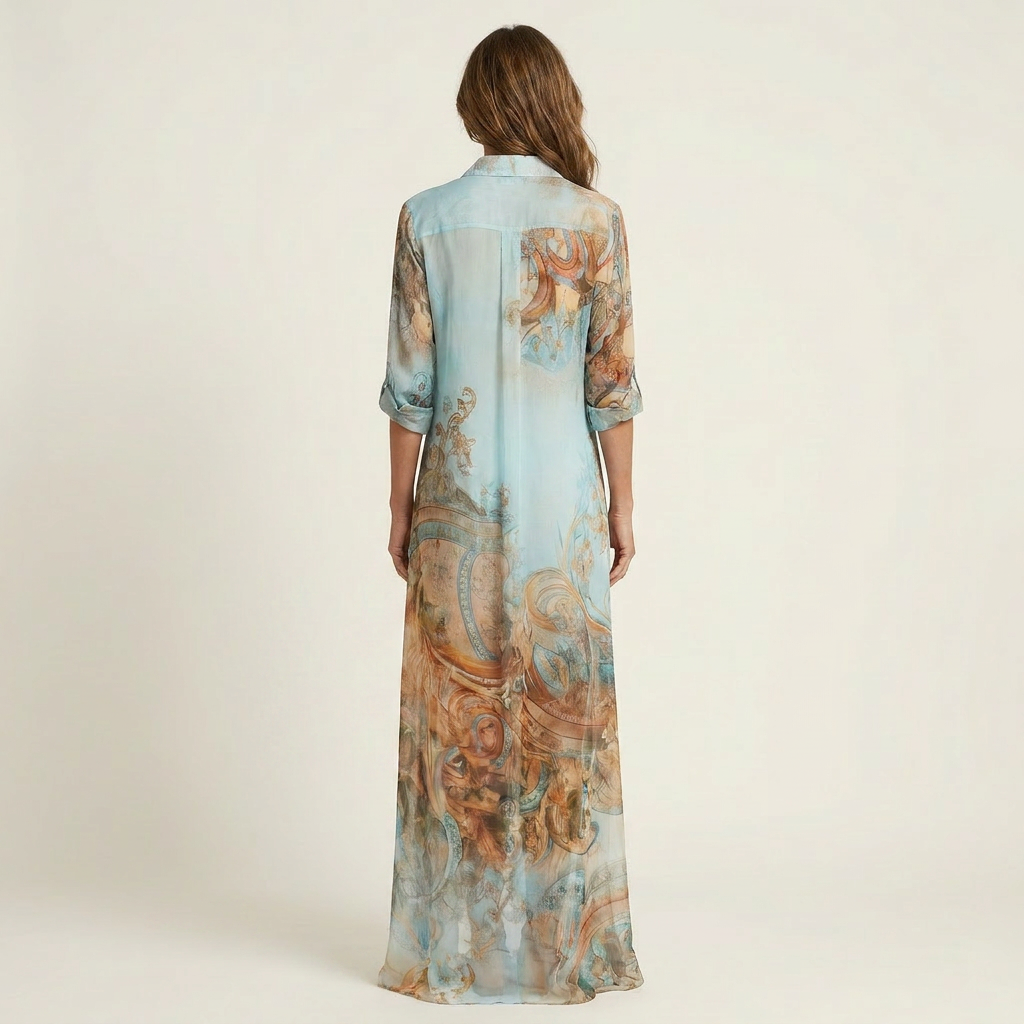 AliceLeon | Vestido Camisero Maxi de Seda