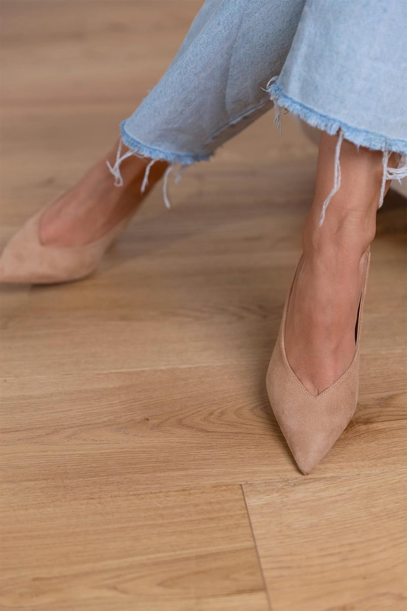 Alma | Elegantes zapatos slingback nude