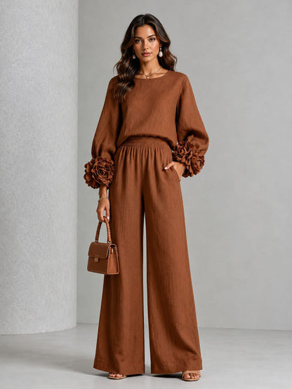 Inès | Ensemble deux pièces fluide à la coupe ample et pantalon large