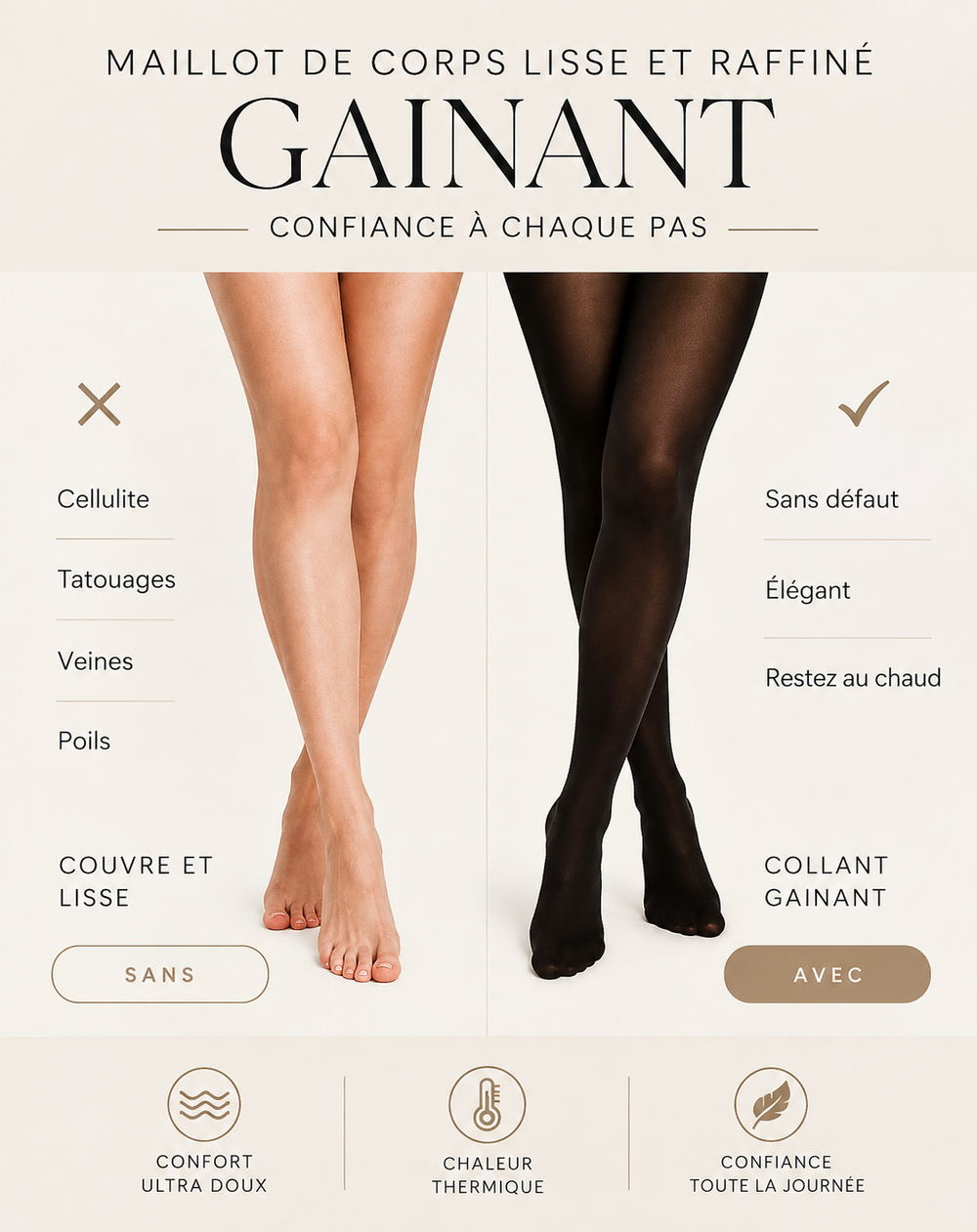 Aya | Body avec pieds, empiècements et doublure en polaire pour galber le ventre