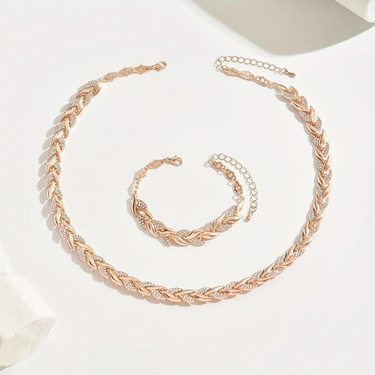 Claudine | Parure collier & bracelet queue de poisson fait main