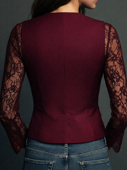 Noemí |  Blazer negro con mangas semitransparentes