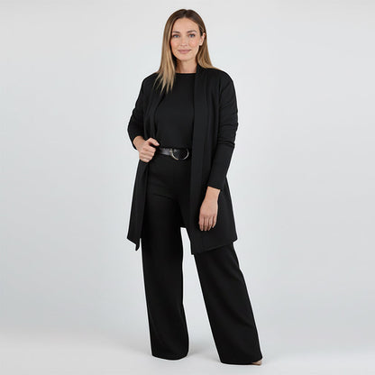 Iris |  Élégant ensemble 3 pièces composé d'un long cardigan, d'un haut et d'un pantalon