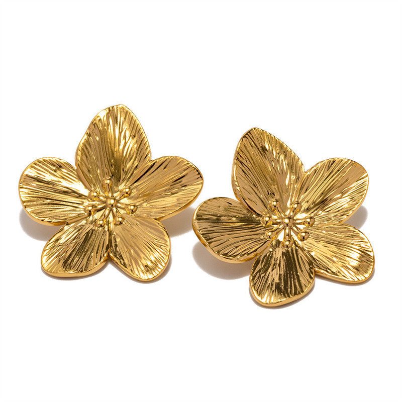 Lexi | Boucles d'oreilles fleuries dorées à l'or fin