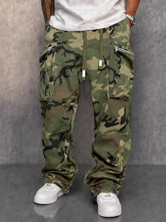 Daniel | Pantalon cargo utilitaire style urbain à motif camouflage