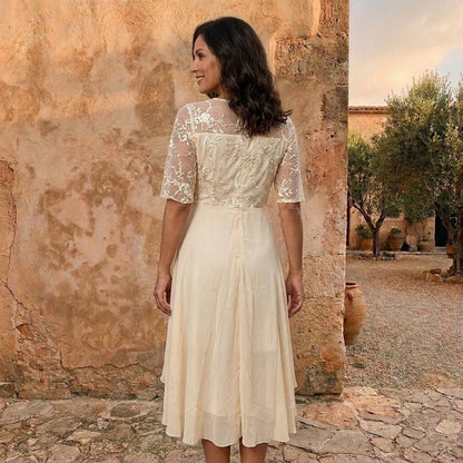 CANDELA RIVAS  | VESTIDO DE GASA ELEGANTE