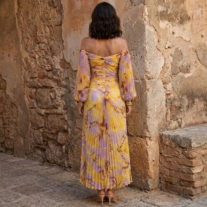 Gregoria | Vestido Largo Floral con Escote Profundo