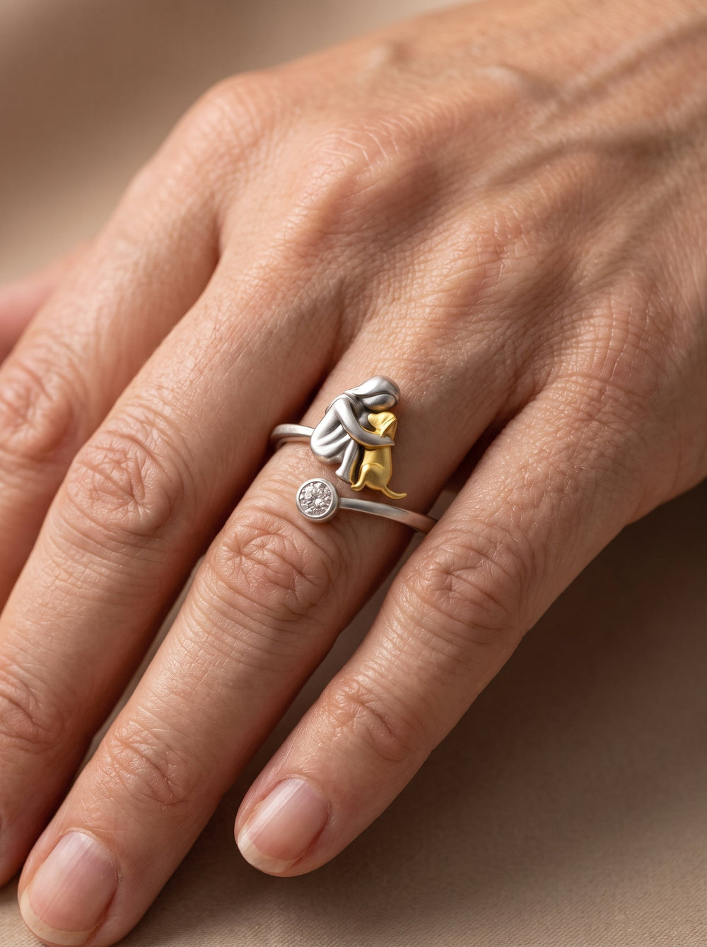 L'étreinte éternelle - Bague ajustable