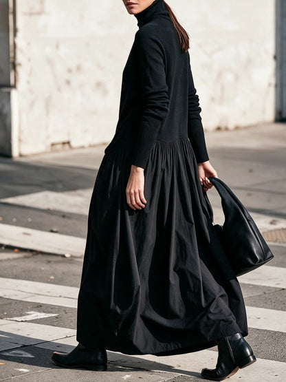 Ilaria | Robe longue oversize à col montant avec poches