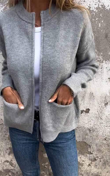 Lorine | Gilet en maille casual avec fermeture éclair