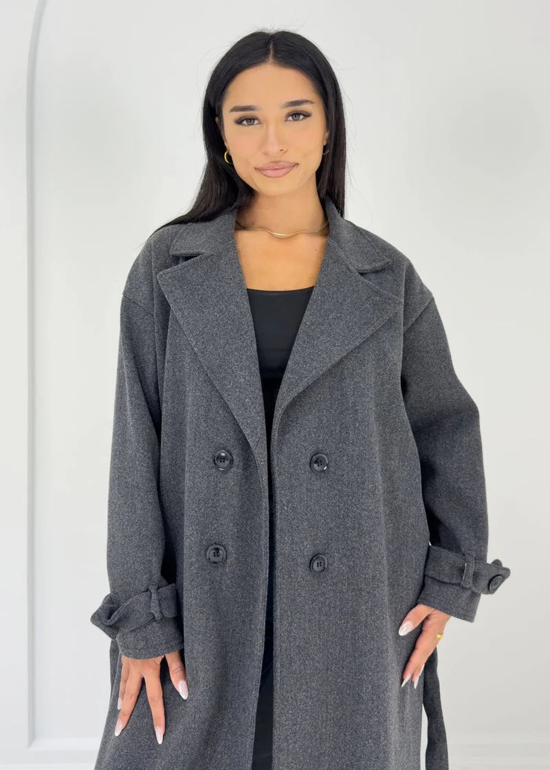 Enora | Manteau long à boutons