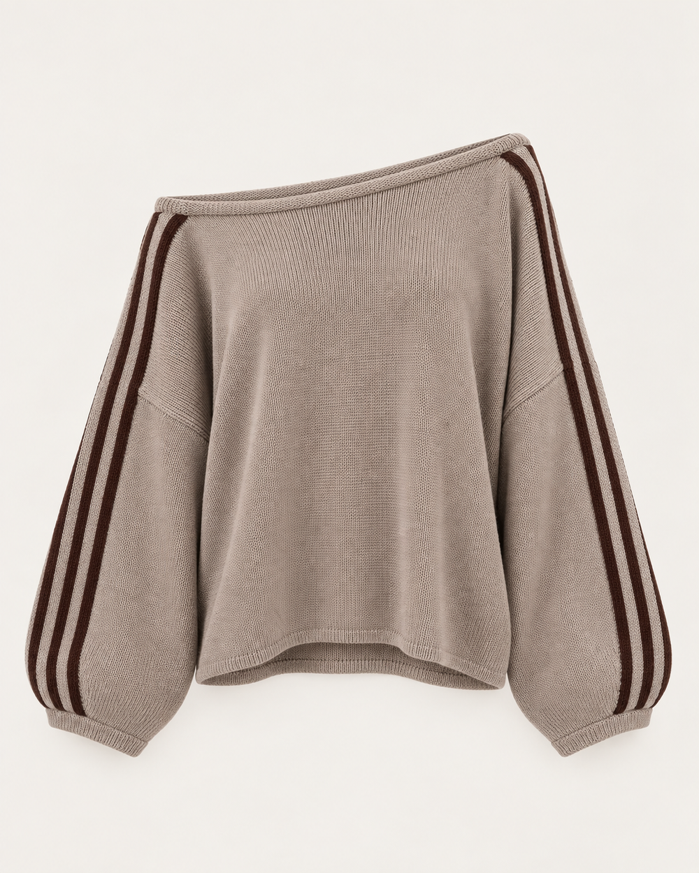 Stella | Pull à rayures et épaules dénudées