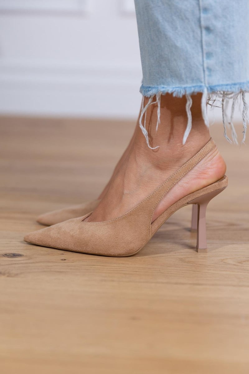 Alma | Elegantes zapatos slingback nude